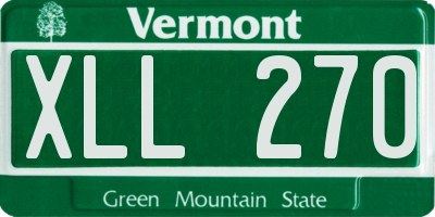 VT license plate XLL270