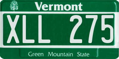 VT license plate XLL275