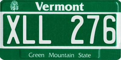 VT license plate XLL276