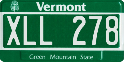 VT license plate XLL278