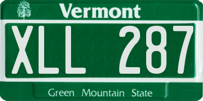 VT license plate XLL287