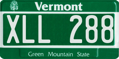 VT license plate XLL288