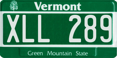VT license plate XLL289