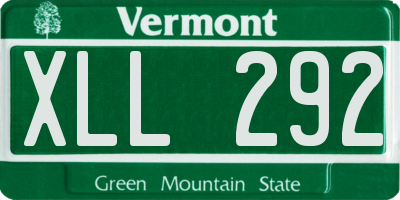 VT license plate XLL292