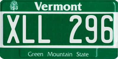 VT license plate XLL296