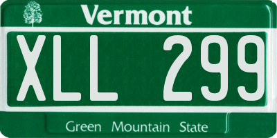 VT license plate XLL299
