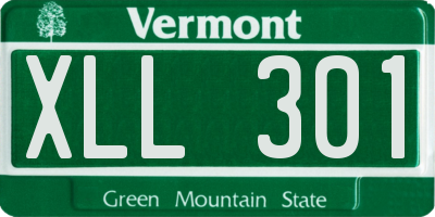 VT license plate XLL301