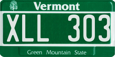 VT license plate XLL303