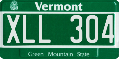 VT license plate XLL304