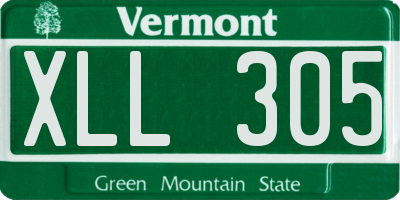 VT license plate XLL305