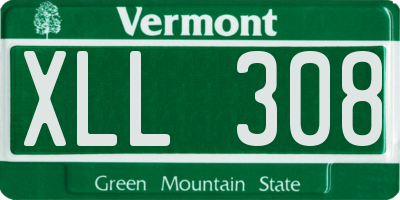 VT license plate XLL308
