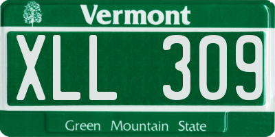 VT license plate XLL309