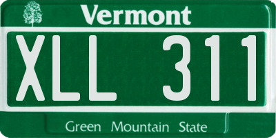 VT license plate XLL311