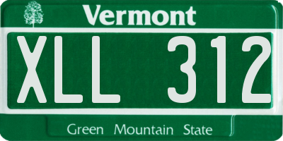 VT license plate XLL312