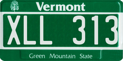 VT license plate XLL313