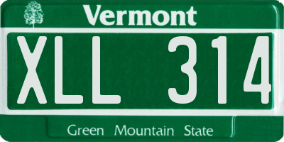 VT license plate XLL314