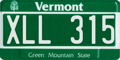 VT license plate XLL315