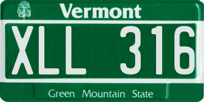 VT license plate XLL316