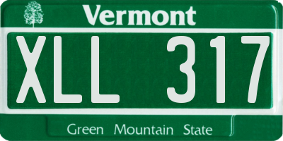 VT license plate XLL317