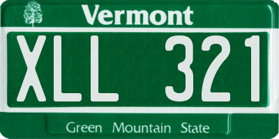 VT license plate XLL321