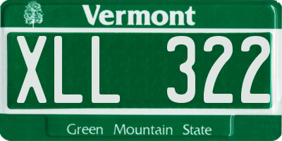 VT license plate XLL322