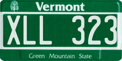 VT license plate XLL323