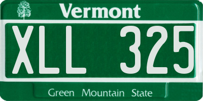 VT license plate XLL325