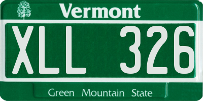 VT license plate XLL326