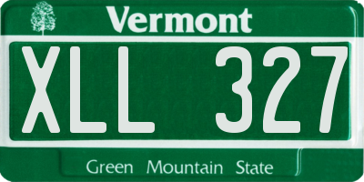 VT license plate XLL327