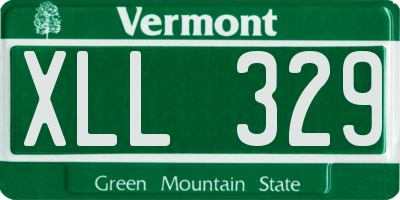 VT license plate XLL329