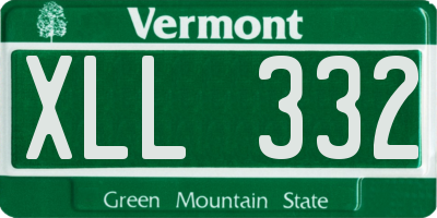 VT license plate XLL332