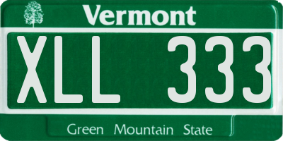 VT license plate XLL333
