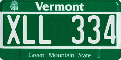 VT license plate XLL334