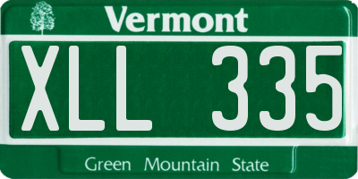 VT license plate XLL335