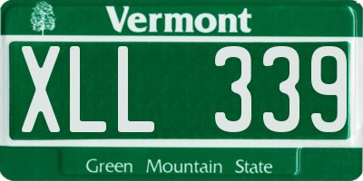 VT license plate XLL339