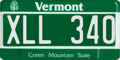 VT license plate XLL340