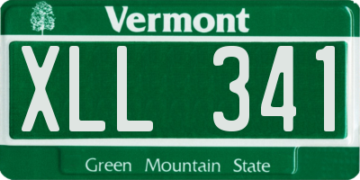 VT license plate XLL341