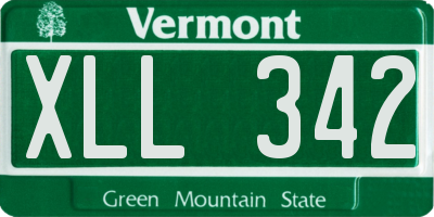 VT license plate XLL342