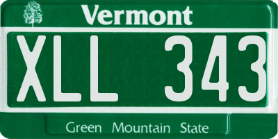 VT license plate XLL343