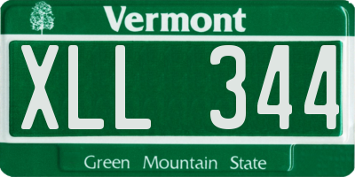 VT license plate XLL344