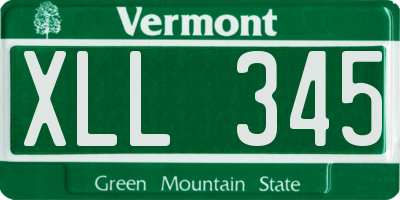VT license plate XLL345