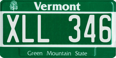 VT license plate XLL346