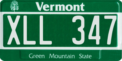 VT license plate XLL347
