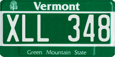 VT license plate XLL348