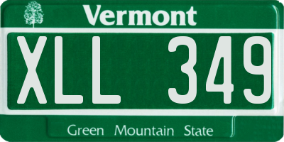VT license plate XLL349