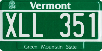VT license plate XLL351
