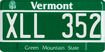 VT license plate XLL352