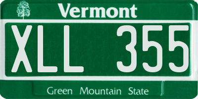 VT license plate XLL355