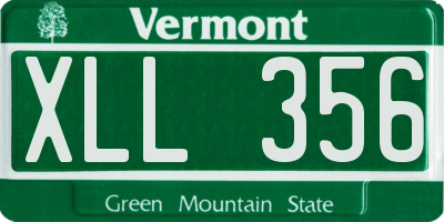 VT license plate XLL356