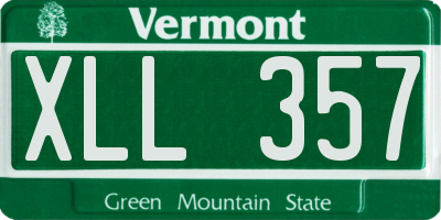 VT license plate XLL357